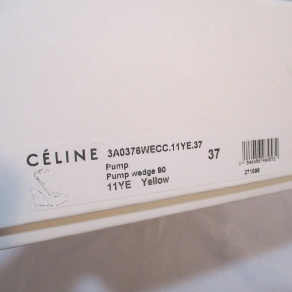 CELINE PARIS YELLOW WEDGE PUMP Shoe - Picture 9 of 10